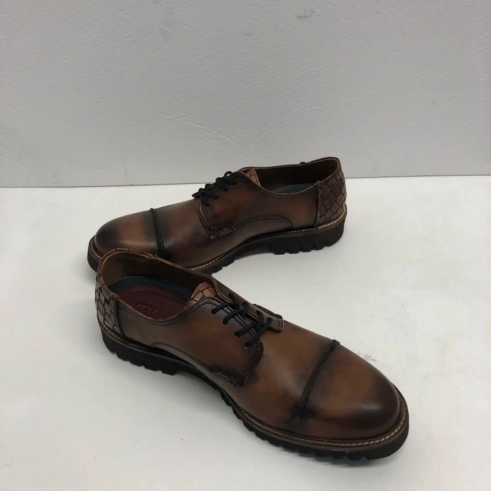 Sabatter shoes leather casual cognac thick sole